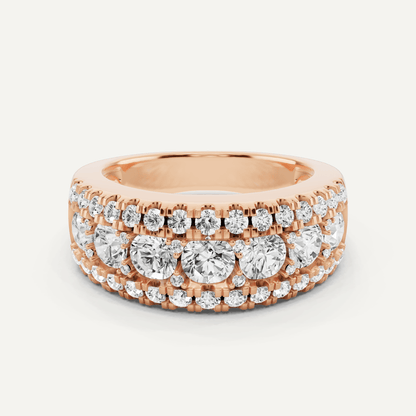 2 ctw Round Diamond Triple Row Fashion Band - Lotus Diamond