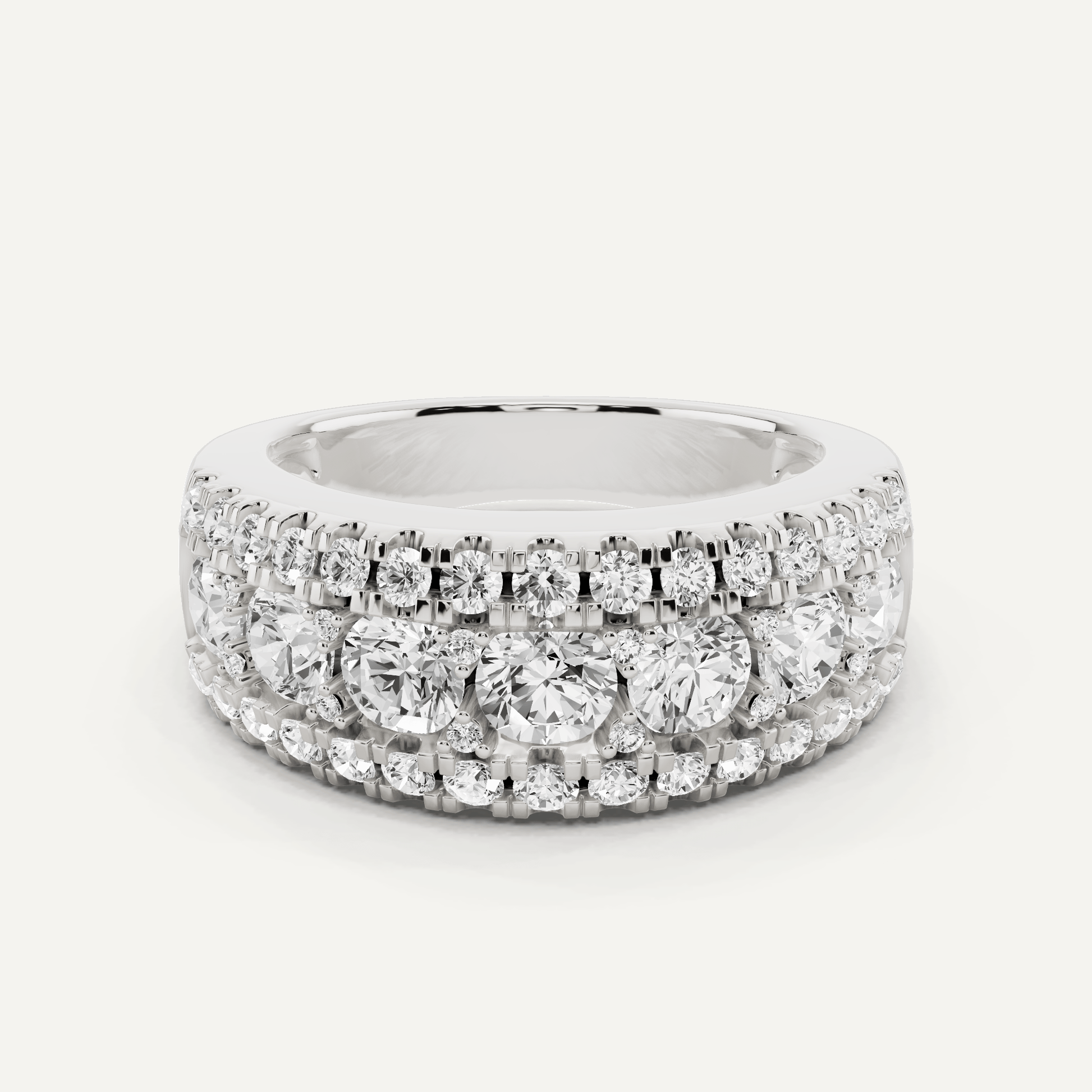 2 ctw Round Diamond Triple Row Fashion Band - Lotus Diamond