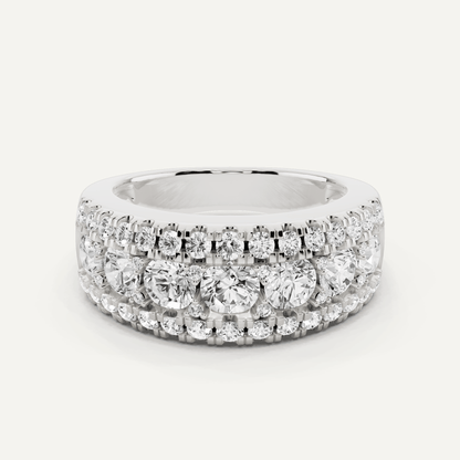2 ctw Round Diamond Triple Row Fashion Band - Lotus Diamond