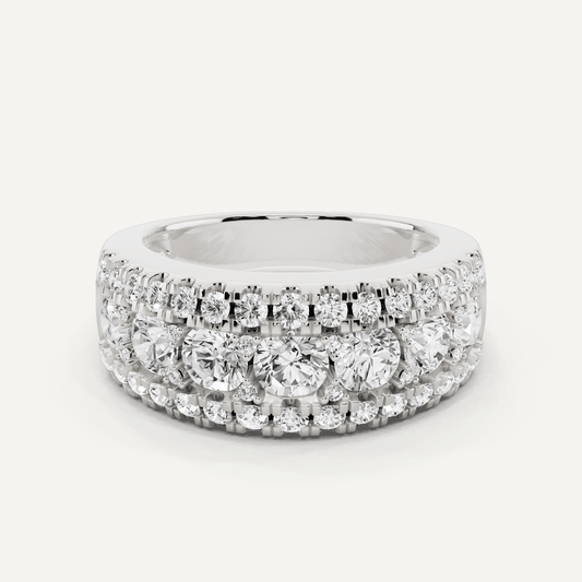 2 ctw Round Diamond Triple Row Fashion Band - Lotus Diamond