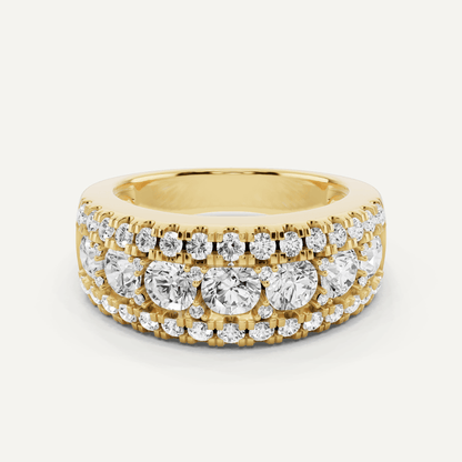 2 ctw Round Diamond Triple Row Fashion Band - Lotus Diamond