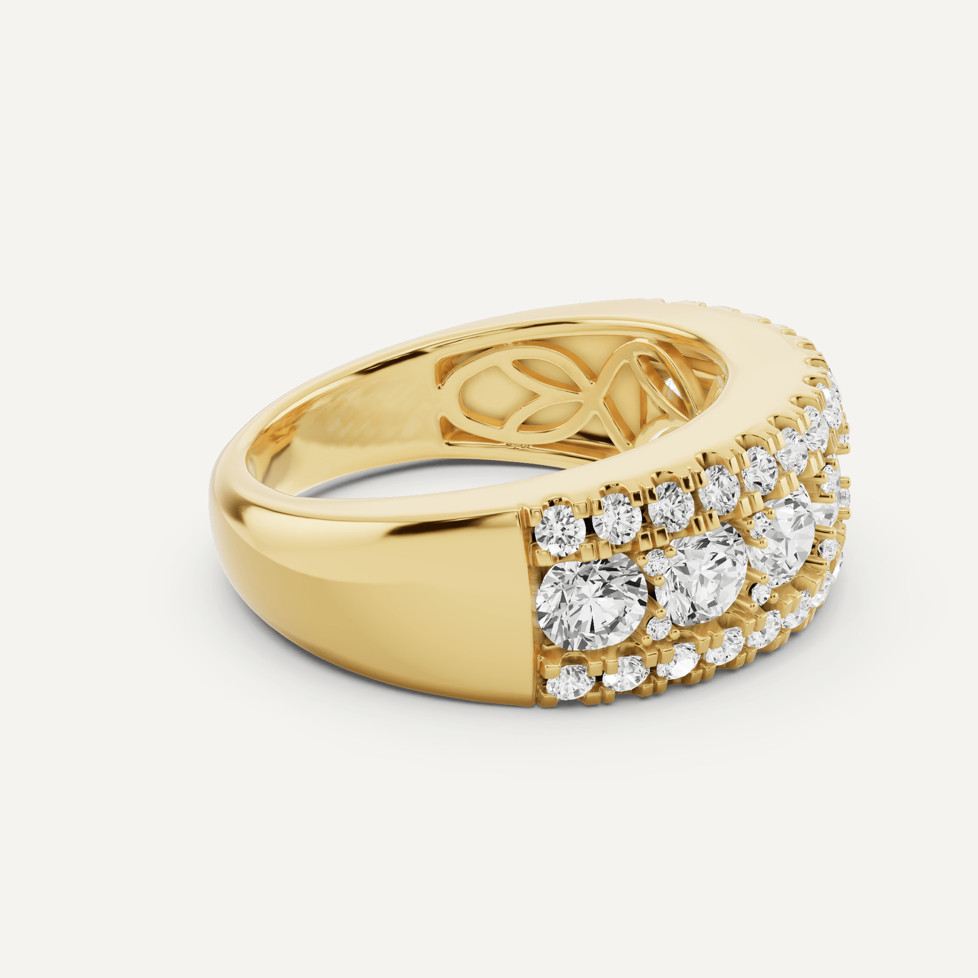 2 ctw Round Diamond Triple Row Fashion Band - Lotus Diamond
