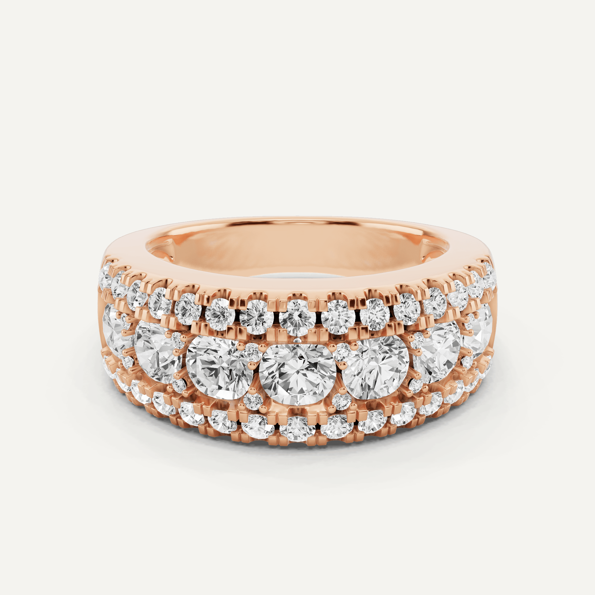 2 ctw Round Diamond Triple Row Fashion Band - Lotus Diamond