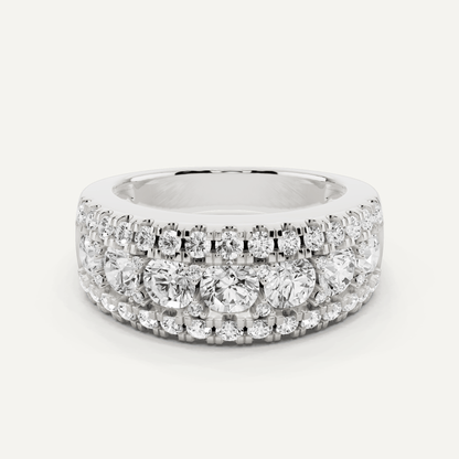 2 ctw Round Diamond Triple Row Fashion Band - Lotus Diamond