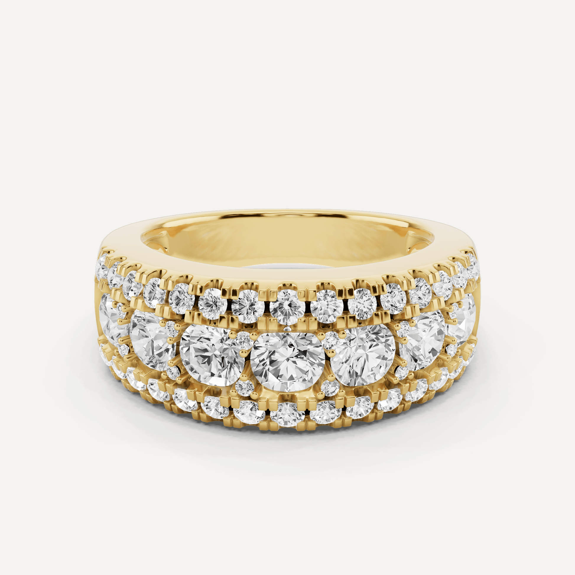 2 ctw Round Diamond Triple Row Fashion Band - Lotus Diamond