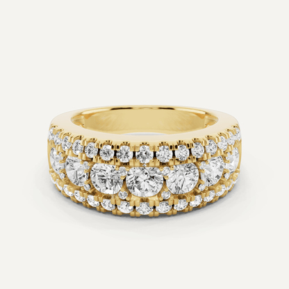 2 ctw Round Diamond Triple Row Fashion Band - Lotus Diamond
