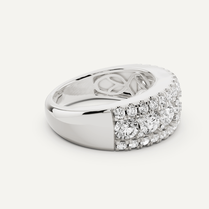 2 ctw Round Diamond Triple Row Fashion Band - Lotus Diamond