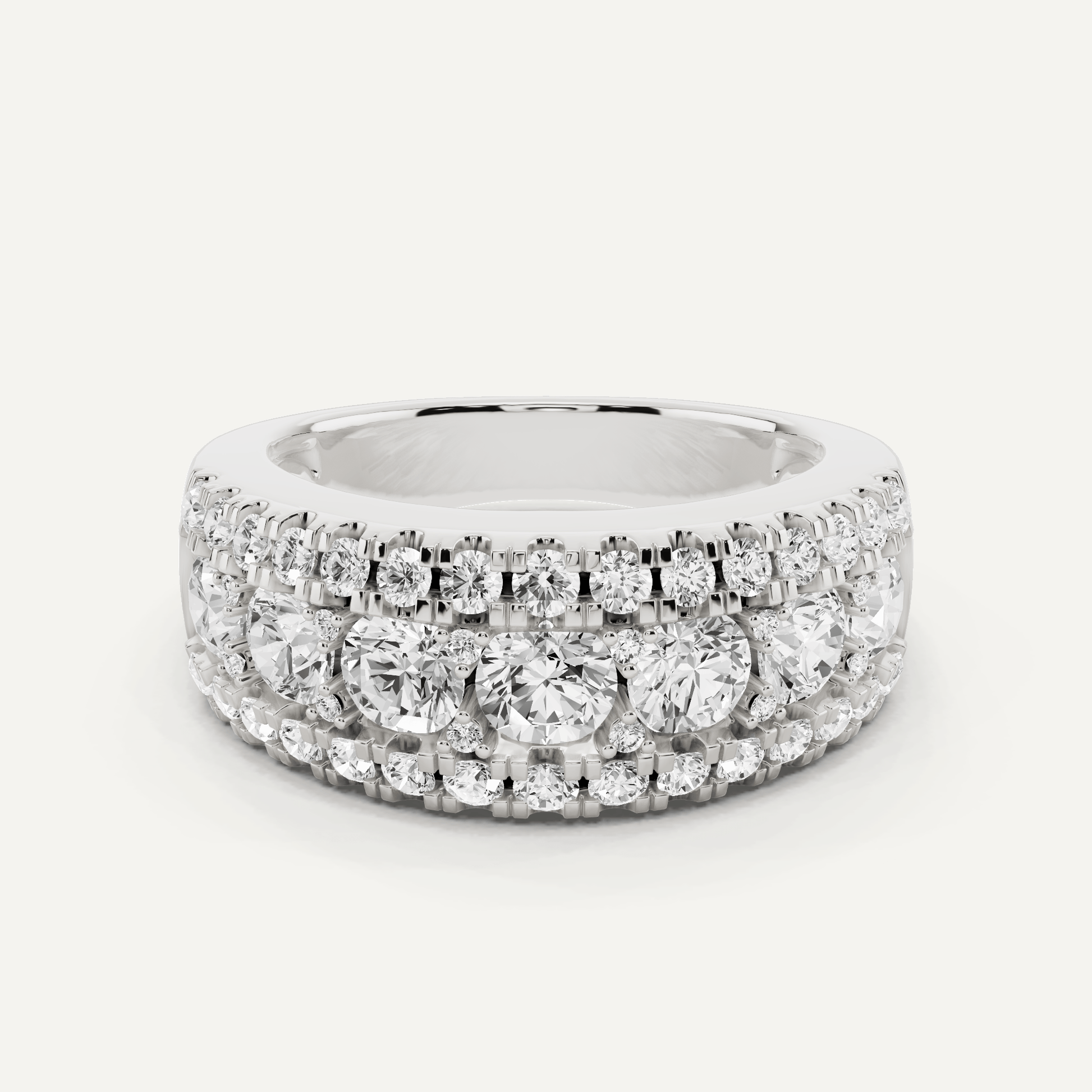 2 ctw Round Diamond Triple Row Fashion Band - Lotus Diamond
