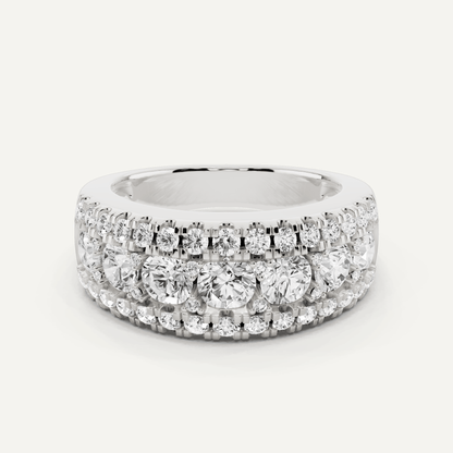 2 ctw Round Diamond Triple Row Fashion Band - Lotus Diamond