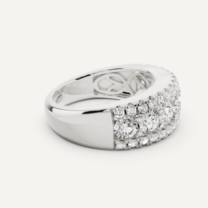 2 ctw Round Diamond Triple Row Fashion Band - Lotus Diamond
