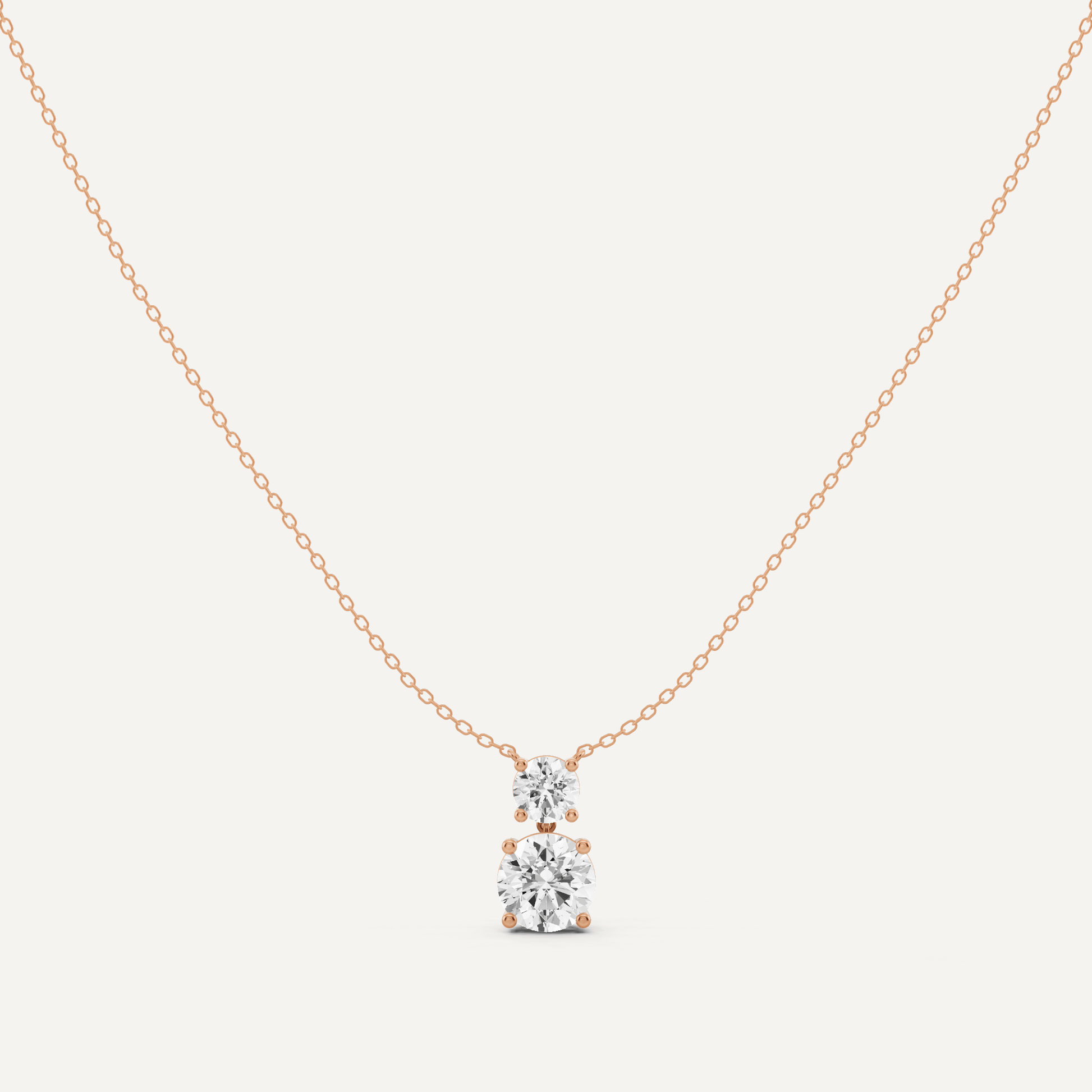 2 ctw Round Diamond Two Stone Fashion Necklace - Lotus Diamond