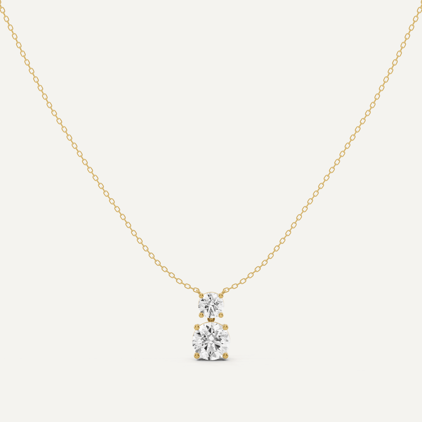 2 ctw Round Diamond Two Stone Fashion Necklace - Lotus Diamond