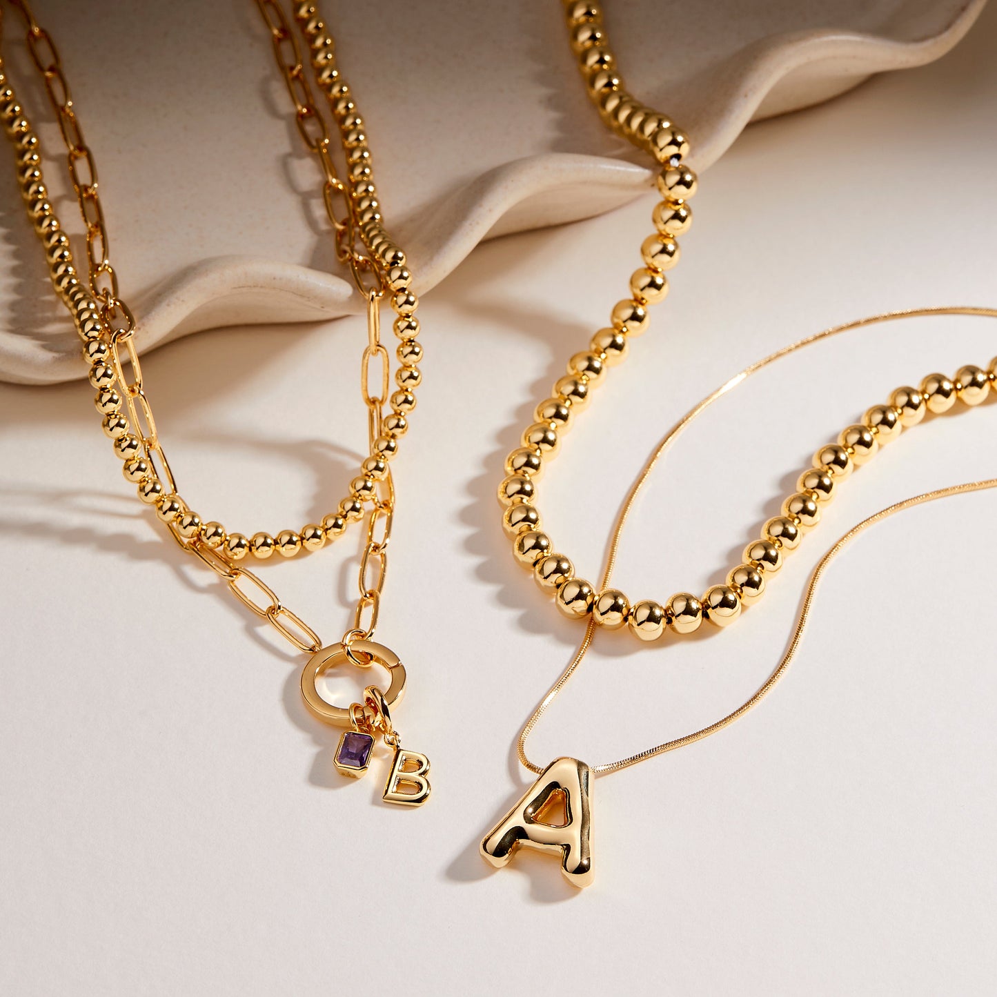 Colette Birthstone Initial Layering Set