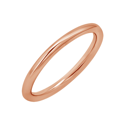 2mm Round Wire Stacking Band - Lotus Diamond