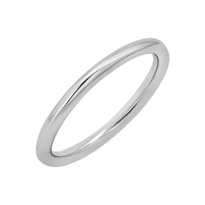 2mm Round Wire Stacking Band - Lotus Diamond
