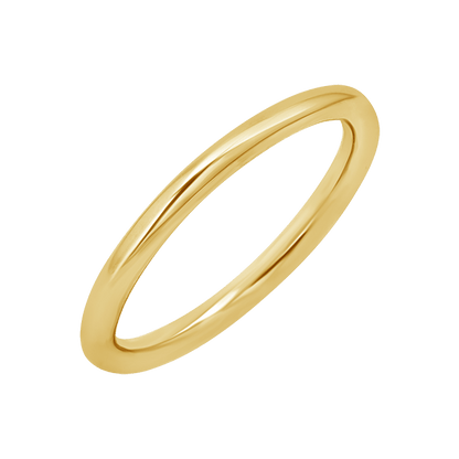 2mm Round Wire Stacking Band - Lotus Diamond