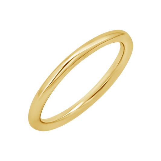 2mm Round Wire Stacking Band - Lotus Diamond