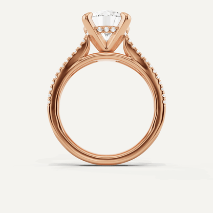3 1/4 ctw Round Diamond Split Shank Hidden Halo Engagement Ring - Lotus Diamond
