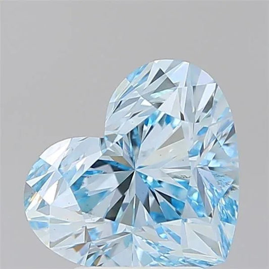 3.01ct Heart Lab Grown Diamond (Fancy Intense Blue, Clarity VS2, IGI) - Lotus Diamond