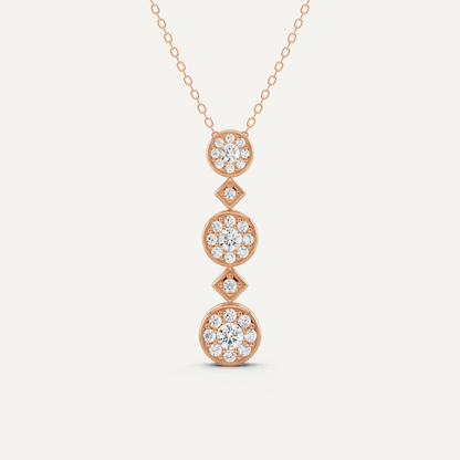 3/4 ctw Round Diamond Fashion Pendant - Lotus Diamond
