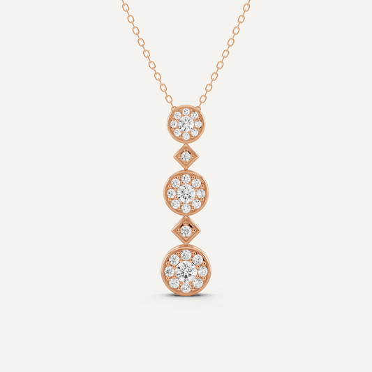 3/4 ctw Round Diamond Fashion Pendant - Lotus Diamond