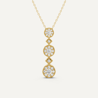 3/4 ctw Round Diamond Fashion Pendant - Lotus Diamond