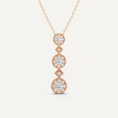 3/4 ctw Round Diamond Fashion Pendant - Lotus Diamond
