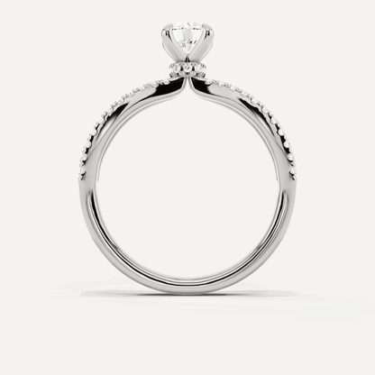 3/4 ctw Round Diamond Split Shank Hidden Halo Engagement Ring - Lotus Diamond