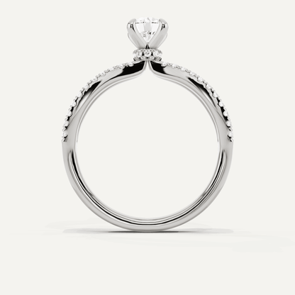 3/4 ctw Round Diamond Split Shank Hidden Halo Engagement Ring - Lotus Diamond