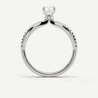 3/4 ctw Round Diamond Split Shank Hidden Halo Engagement Ring - Lotus Diamond