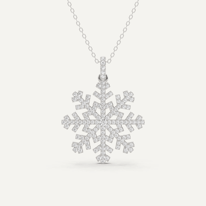 3/4 ctw Round Snowflake Fashion Pendant - Lotus Diamond