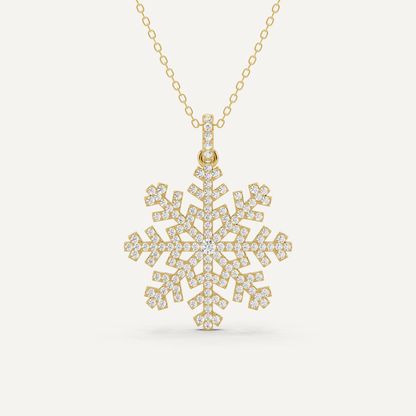 3/4 ctw Round Snowflake Fashion Pendant - Lotus Diamond