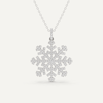 3/4 ctw Round Snowflake Fashion Pendant - Lotus Diamond