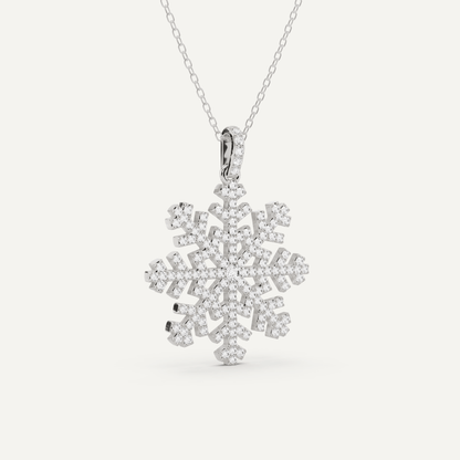 3/4 ctw Round Snowflake Fashion Pendant - Lotus Diamond