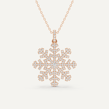3/4 ctw Round Snowflake Fashion Pendant - Lotus Diamond