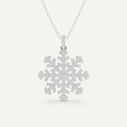 3/4 ctw Round Snowflake Fashion Pendant - Lotus Diamond