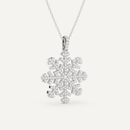 3/4 ctw Round Snowflake Fashion Pendant - Lotus Diamond