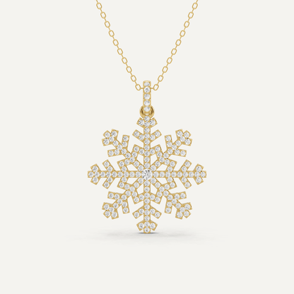 3/4 ctw Round Snowflake Fashion Pendant - Lotus Diamond