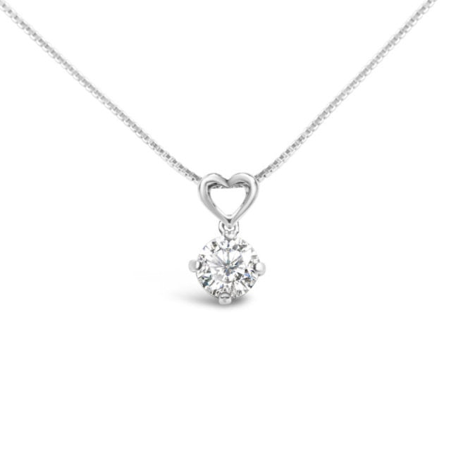 Heart-shaped streamlined sling tip 18K diamond Pendant