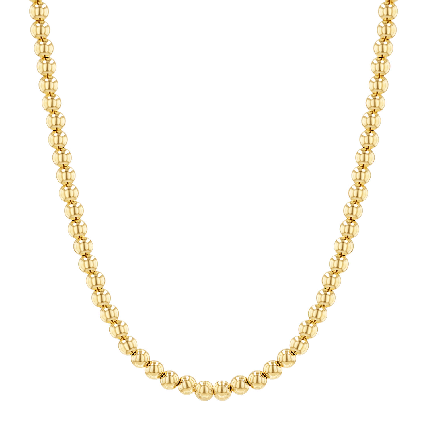 4mm Gold Bead Ball Necklace - Lotus Diamond