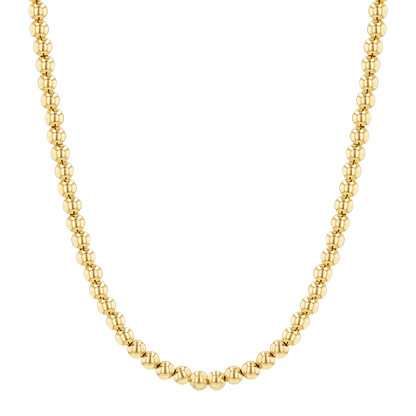 4mm Gold Bead Ball Necklace - Lotus Diamond