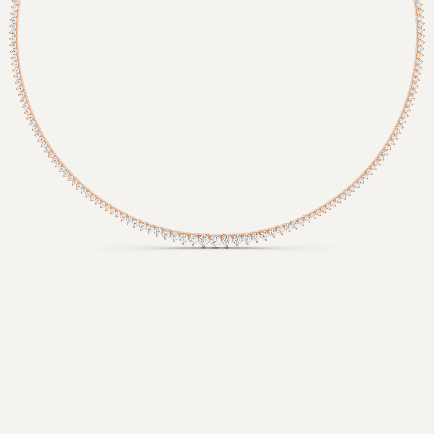 5 1/5 ctw Round Diamond Graduated Tennis Necklace - Lotus Diamond