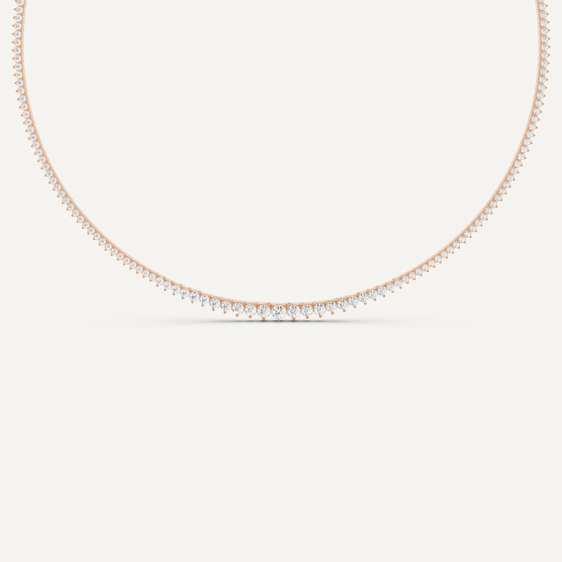 5 1/5 ctw Round Diamond Graduated Tennis Necklace - Lotus Diamond