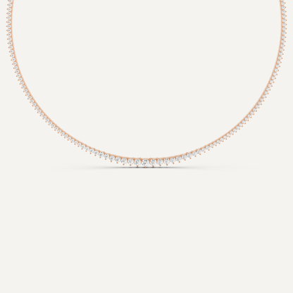 5 1/5 ctw Round Diamond Graduated Tennis Necklace - Lotus Diamond