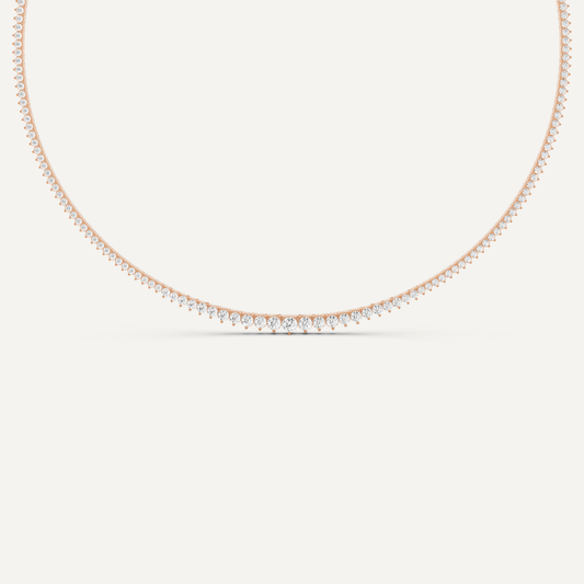 5 1/5 ctw Round Diamond Graduated Tennis Necklace - Lotus Diamond