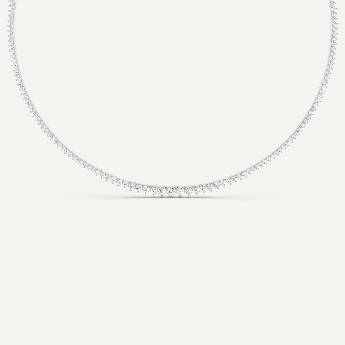 5 1/5 ctw Round Diamond Graduated Tennis Necklace - Lotus Diamond