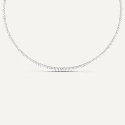 5 1/5 ctw Round Diamond Graduated Tennis Necklace - Lotus Diamond