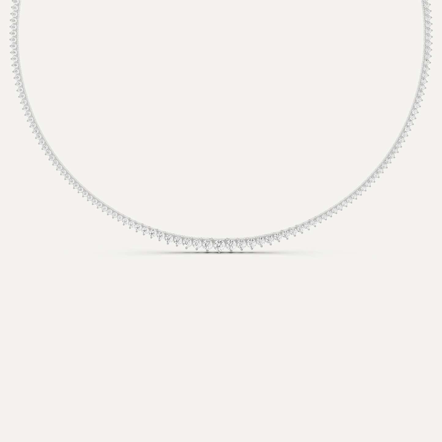 5 1/5 ctw Round Diamond Graduated Tennis Necklace - Lotus Diamond