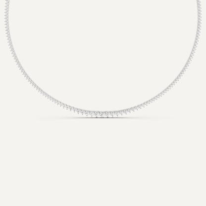5 1/5 ctw Round Diamond Graduated Tennis Necklace - Lotus Diamond