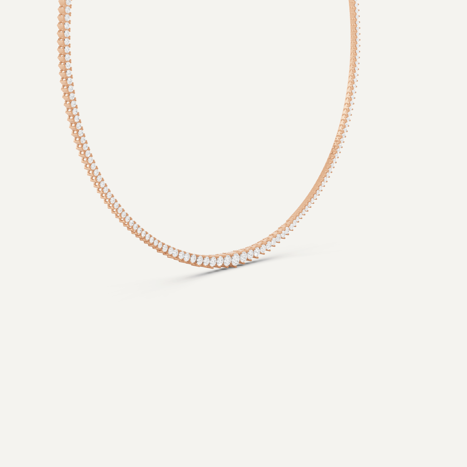 5 1/5 ctw Round Diamond Graduated Tennis Necklace - Lotus Diamond